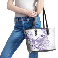 Purple Hawaii Leather Tote Bag Humpback Whale Tattoo Polynesian Tribal Ocean Vibes LT14 - Polynesian Pride
