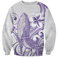 Purple Hawaii Sweatshirt Humpback Whale Tattoo Polynesian Tribal Ocean Vibes LT14 Unisex Purple - Polynesian Pride