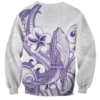 Purple Hawaii Sweatshirt Humpback Whale Tattoo Polynesian Tribal Ocean Vibes LT14 - Polynesian Pride