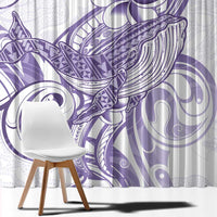 Purple Hawaii Window Curtain Humpback Whale Tattoo Polynesian Tribal Ocean Vibes LT14 - Polynesian Pride