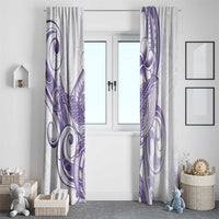 Purple Hawaii Window Curtain Humpback Whale Tattoo Polynesian Tribal Ocean Vibes LT14 - Polynesian Pride