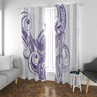 Purple Hawaii Window Curtain Humpback Whale Tattoo Polynesian Tribal Ocean Vibes LT14 With Grommets Purple - Polynesian Pride