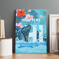 Personalised Hawaii Canvas Wall Art Humpback Whale Tattoo With Tropical Flowers LT14 - Polynesian Pride