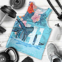 Personalised Hawaii Men Tank Top Humpback Whale Tattoo With Tropical Flowers LT14 - Polynesian Pride