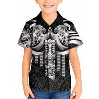 Tiki Drum Hawaii Kid Hawaiian Shirt Hawaiian Kakau Tattoo Style
