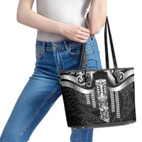 Tiki Drum Hawaii Leather Tote Bag Hawaiian Kakau Tattoo Style LT14 - Polynesian Pride