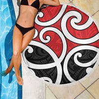 New Zealand Beach Blanket Maori Koru Tino Rangatiratanga Color - Polynesian Pride