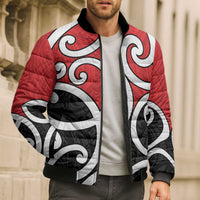 New Zealand Bomber Puffer Jacket Maori Koru Tino Rangatiratanga Color - Polynesian Pride