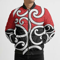 New Zealand Bomber Puffer Jacket Maori Koru Tino Rangatiratanga Color - Polynesian Pride