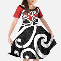 New Zealand Family Matching Long Sleeve Bodycon Dress and Hawaiian Shirt Maori Koru Tino Rangatiratanga Color - Polynesian Pride