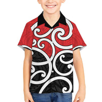 New Zealand Family Matching Short Sleeve Bodycon Dress and Hawaiian Shirt Maori Koru Tino Rangatiratanga Color - Polynesian Pride