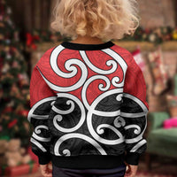 New Zealand Kid Ugly Christmas Sweater Maori Koru Tino Rangatiratanga Color - Polynesian Pride