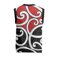 New Zealand Christmas Knitted V-Neck Vest Maori Koru Tino Rangatiratanga Color - Polynesian Pride