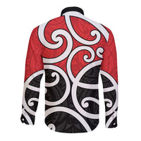 New Zealand Long Sleeve Button Shirt Maori Koru Tino Rangatiratanga Color - Polynesian Pride