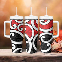 New Zealand Tumbler With Handle Maori Koru Tino Rangatiratanga Color - Polynesian Pride