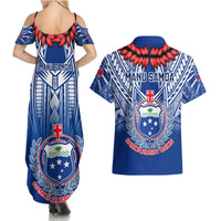 Samoa Rugby Couples Matching Summer Maxi Dress and Hawaiian Shirt 2023 Go Manu Samoa With Ula Fala Style LT14 - Polynesian Pride