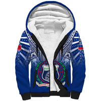 Samoa Rugby Sherpa Hoodie 2023 Go Manu Samoa With Ula Fala Style LT14 Unisex Blue - Polynesian Pride