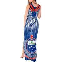 Samoa Rugby Tank Maxi Dress 2023 Go Manu Samoa With Ula Fala Style LT14 - Polynesian Pride