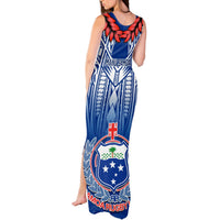 Samoa Rugby Tank Maxi Dress 2023 Go Manu Samoa With Ula Fala Style LT14 - Polynesian Pride