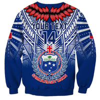 Custom Samoa Rugby Sweatshirt 2023 Go Manu Samoa With Ula Fala Style LT14 - Polynesian Pride