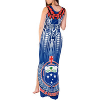 Custom Samoa Rugby Tank Maxi Dress 2023 Go Manu Samoa With Ula Fala Style LT14 - Polynesian Pride