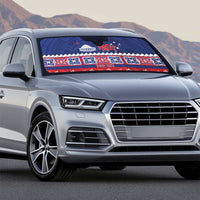 Personalised FAST Samoa Siapo Auto Sun Shade Teuila Flowers Samoan Pattern - Polynesian Pride