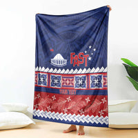 Personalised FAST Samoa Siapo Blanket Teuila Flowers Samoan Pattern - Polynesian Pride