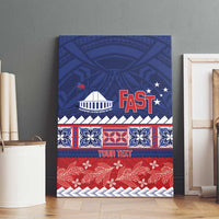 Personalised FAST Samoa Siapo Canvas Wall Art Teuila Flowers Samoan Pattern - Polynesian Pride