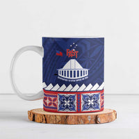 Personalised FAST Samoa Siapo Ceramic Mug Teuila Flowers Samoan Pattern - Polynesian Pride