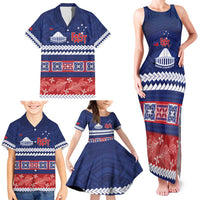 Personalised FAST Samoa Siapo Family Matching Tank Maxi Dress and Hawaiian Shirt Teuila Flowers Samoan Pattern - Polynesian Pride