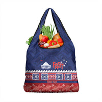Personalised FAST Samoa Siapo Grocery Bag Teuila Flowers Samoan Pattern - Polynesian Pride