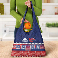 Personalised FAST Samoa Siapo Grocery Bag Teuila Flowers Samoan Pattern - Polynesian Pride