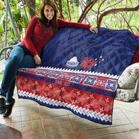 Personalised FAST Samoa Siapo Quilt Teuila Flowers Samoan Pattern - Polynesian Pride