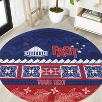 Personalised FAST Samoa Siapo Round Carpet Teuila Flowers Samoan Pattern - Polynesian Pride