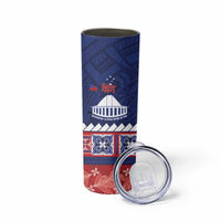 Personalised FAST Samoa Siapo Skinny Tumbler Teuila Flowers Samoan Pattern LT14 - Polynesian Pride