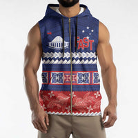 Personalised FAST Samoa Siapo Sleeveless Zip Hoodie Teuila Flowers Samoan Pattern LT14 - Polynesian Pride