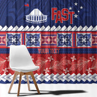 Personalised FAST Samoa Siapo Window Curtain Teuila Flowers Samoan Pattern LT14 - Polynesian Pride