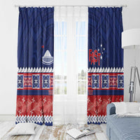 Personalised FAST Samoa Siapo Window Curtain Teuila Flowers Samoan Pattern LT14 - Polynesian Pride