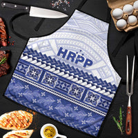 HRPP Samoa Siapo Apron Teuila Flowers Samoan Pattern LT14 White - Polynesian Pride