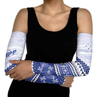 Personalised HRPP Samoa Siapo Arm Sleeves Teuila Flowers Samoan Pattern - Polynesian Pride