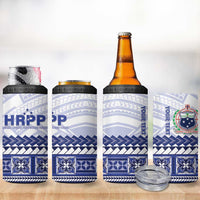 Personalised HRPP Samoa Siapo 4 in 1 Can Cooler Tumbler Teuila Flowers Samoan Pattern LT14 - Polynesian Pride