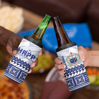 Personalised HRPP Samoa Siapo 4 in 1 Can Cooler Tumbler Teuila Flowers Samoan Pattern LT14 - Polynesian Pride