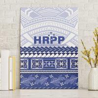 HRPP Samoa Siapo Canvas Wall Art Teuila Flowers Samoan Pattern LT14 Without Frame White - Polynesian Pride