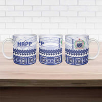 Personalised HRPP Samoa Siapo Ceramic Mug Teuila Flowers Samoan Pattern LT14 - Polynesian Pride