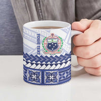 Personalised HRPP Samoa Siapo Ceramic Mug Teuila Flowers Samoan Pattern LT14 - Polynesian Pride