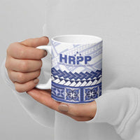 Personalised HRPP Samoa Siapo Ceramic Mug Teuila Flowers Samoan Pattern LT14 - Polynesian Pride