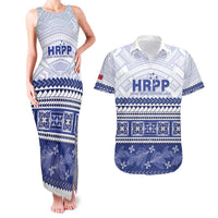 Personalised HRPP Samoa Siapo Couples Matching Tank Maxi Dress and Hawaiian Shirt Teuila Flowers Samoan Pattern - Polynesian Pride