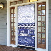 Personalised HRPP Samoa Siapo Door Cover Teuila Flowers Samoan Pattern - Polynesian Pride