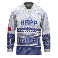 Personalised HRPP Samoa Siapo Hockey Jersey Teuila Flowers Samoan Pattern LT14 Unisex White - Polynesian Pride