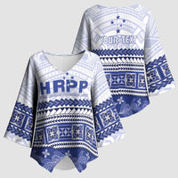 Personalised HRPP Samoa Siapo Kimono Sleeve Blouse Teuila Flowers Samoan Pattern LT14 - Polynesian Pride